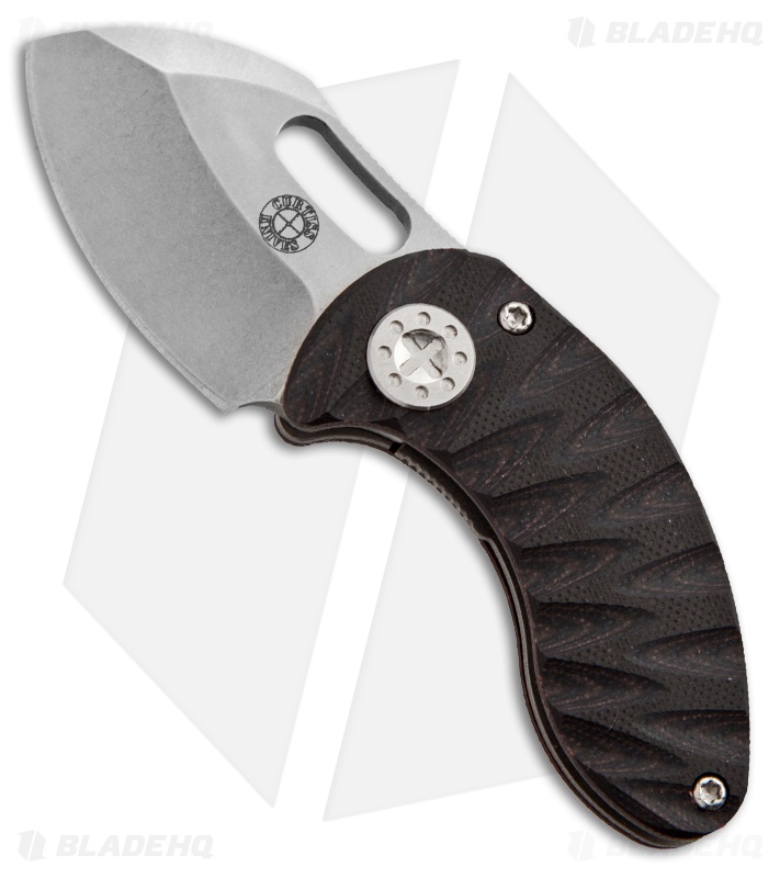 Curtiss Custom Nano Linerlock Folder Knife Red/Black G10 (1.875" Stonewash)