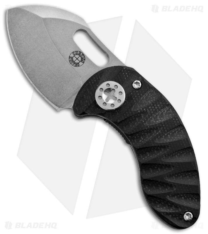 Curtiss Custom Knives Nano Linerlock Folder Knife w/ Black G10 (2" Stonewashed)