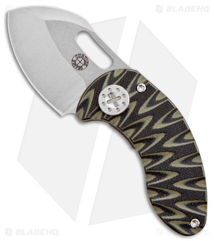 Curtiss Custom Nano Linerlock Folder Knife Black/OD G10 Scales (1.875" Plain)