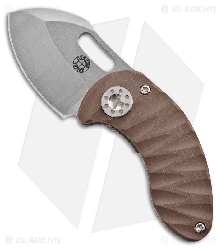 Curtiss Custom Nano Linerlock Folder Knife w/ Coyote G10 Scales (1.875" Plain)