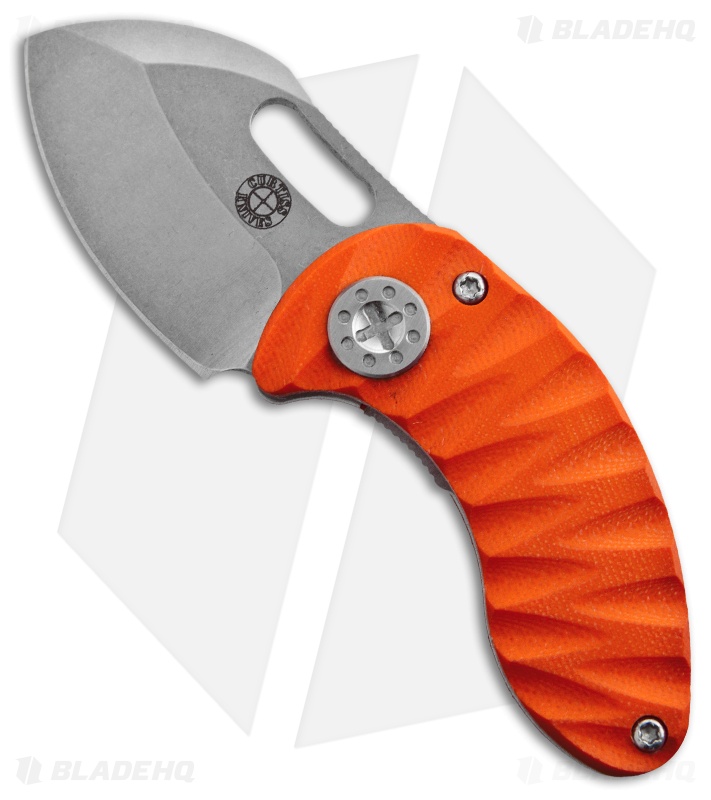 Curtiss Custom Nano Linerlock Folder Knife w/ Orange G10 Scales (1.875" Plain)