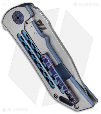 Darrel Ralph DDR Custom Dominator Tanto Knife Blue Ano/MokuTi (3.75" Satin)