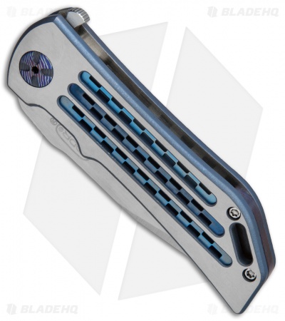 Darrel Ralph DDR Custom Dominator Tanto Knife Blue Ano/MokuTi (3.75" Satin)