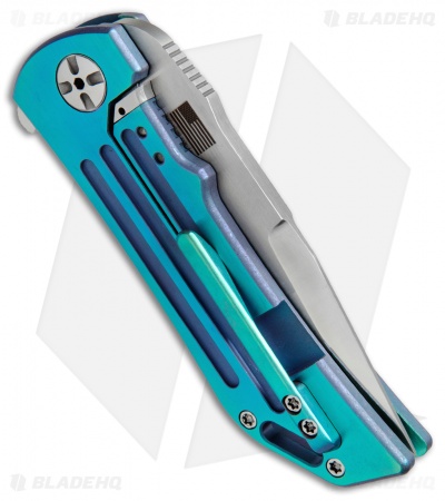 Darrel Ralph Designs Custom DDR Dominator V4 Flipper Blue/Green Ano (3.7" Satin)