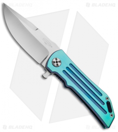 Darrel Ralph Designs Custom DDR Dominator V4 Flipper Blue/Green Ano (3.7" Satin)