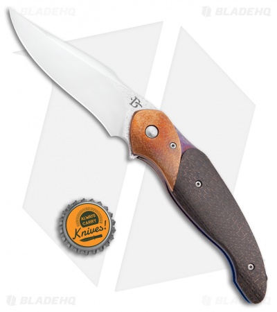 David Broadwell Custom Tactical Flipper Knife LSCF/Bronze (Hand Satin)