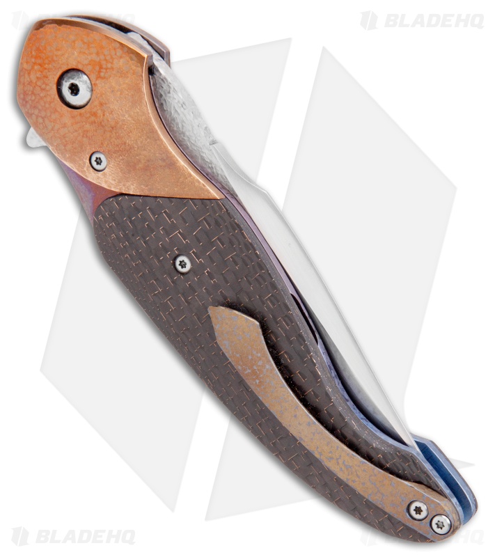 David Broadwell Custom Tactical Flipper Knife LSCF/Bronze (Hand Satin)