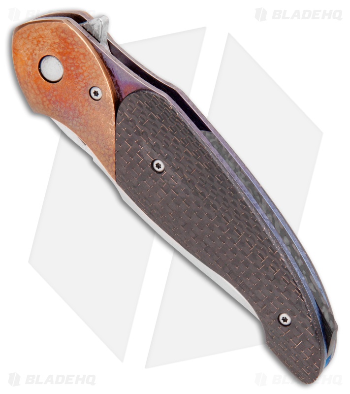 David Broadwell Custom Tactical Flipper Knife LSCF/Bronze (Hand Satin)