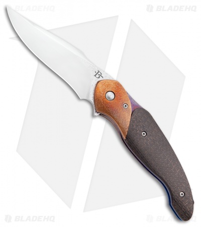 David Broadwell Custom Tactical Flipper Knife LSCF/Bronze (Hand Satin)
