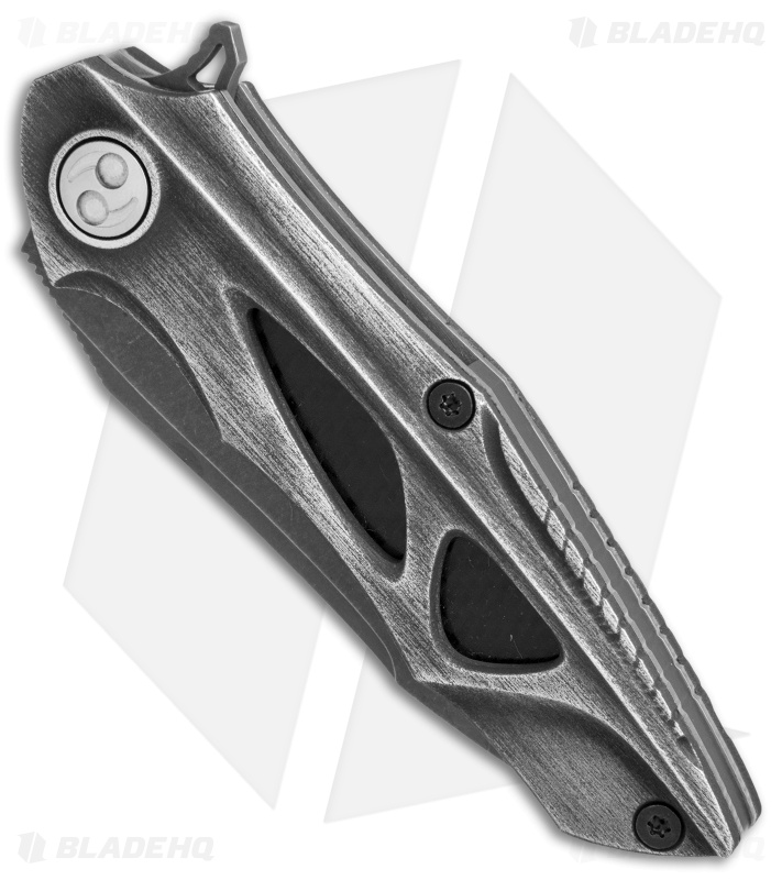 Dew Hara Custom Noah Liner Lock Knife Etched Duralumin/CF (3.3" Acid SW)