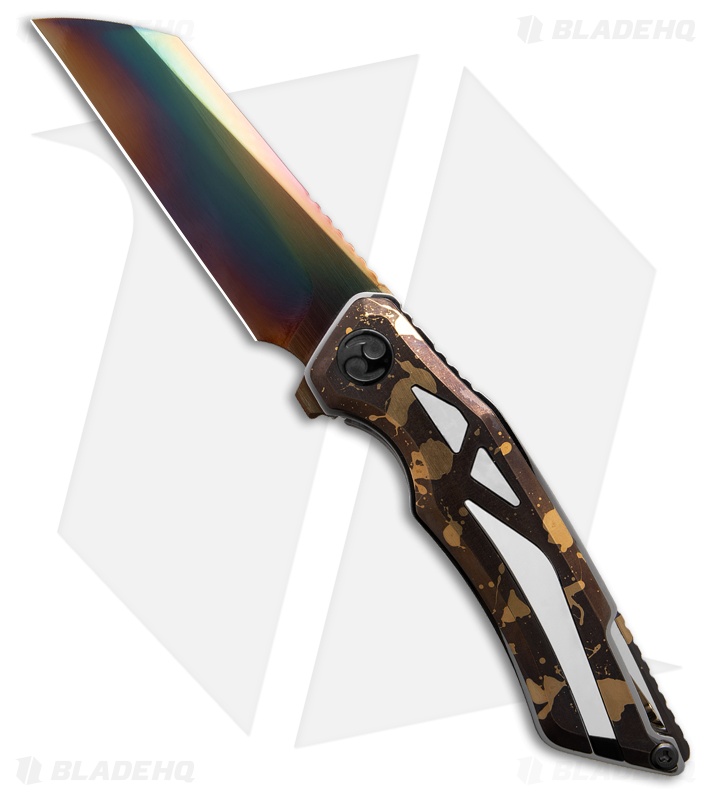 Dew Hara Custom Ray Knife | Brass/MOP + DLC Prism Coating