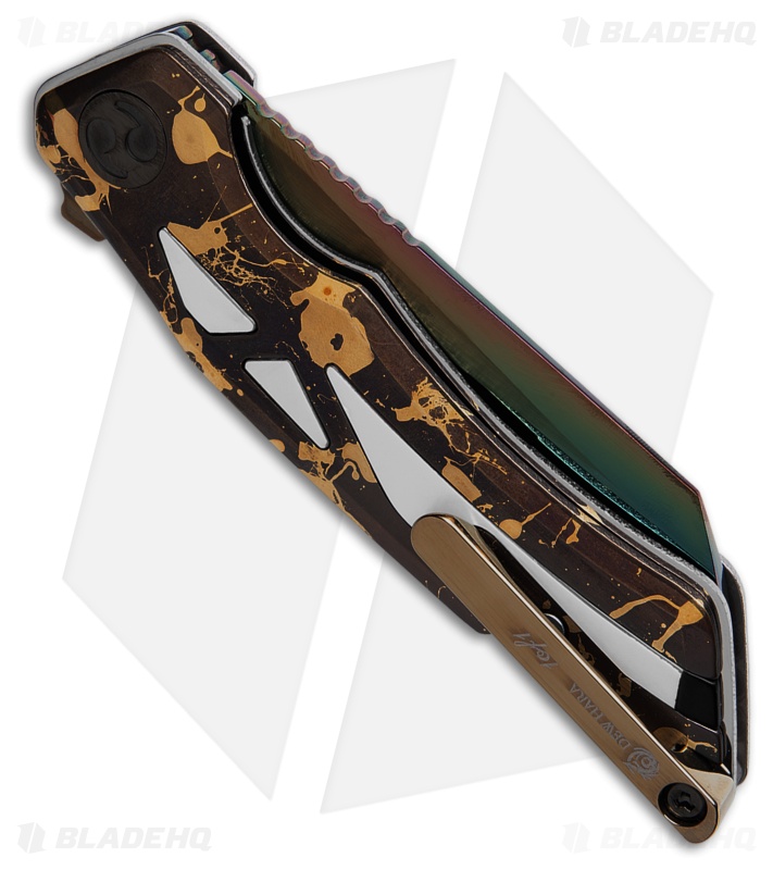Dew Hara Custom Ray Knife | Brass/MOP + DLC Prism Coating