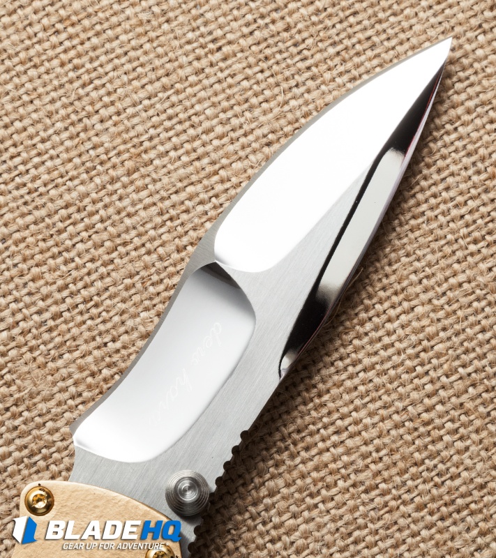 Dew Hara Custom Shi Liner Lock Knife Bronzed/CF (3.75" Mirror) Japan