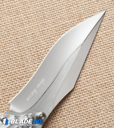 Dew Hara Custom Ichi Liner Lock Knife Blue/Silver (3.5" Mirror) Japan