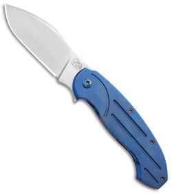 Demongivert & Famin ZPS One Custom Frame Lock Knife Blue Ti (3.5" Satin)