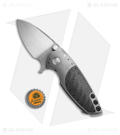 DireWare Custom Hyper-90 Flipper Knife Carbon Fiber/Titanium (3" Satin)