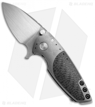 DireWare Custom Hyper-90 Flipper Knife Carbon Fiber/Titanium (3" Satin)