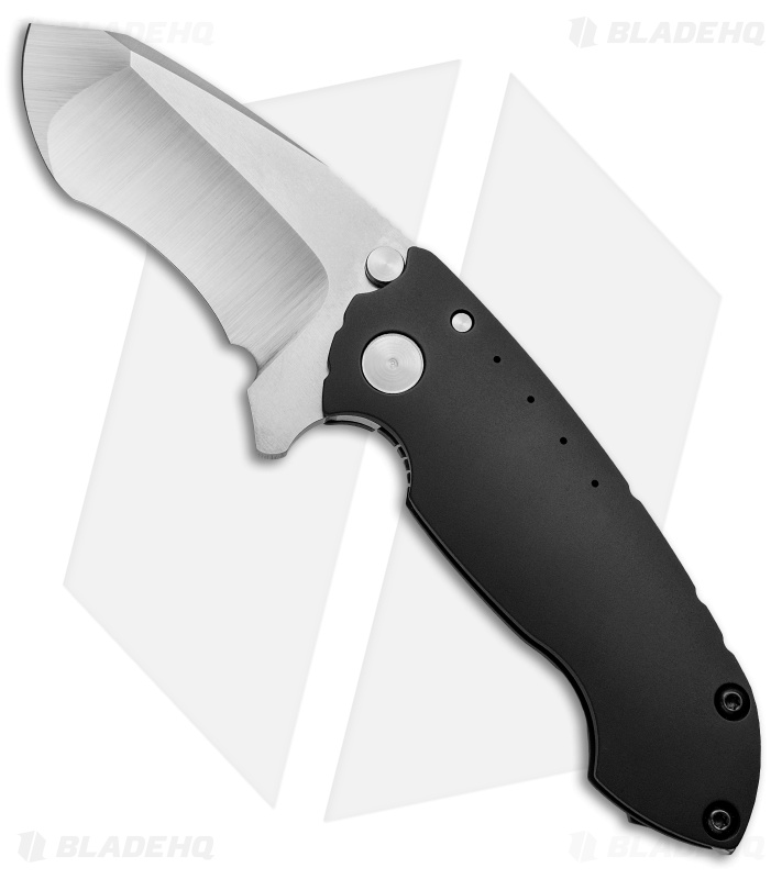 DireWare Custom Solo Recurve Frame Lock Flipper Black Ti (3.5" Satin)