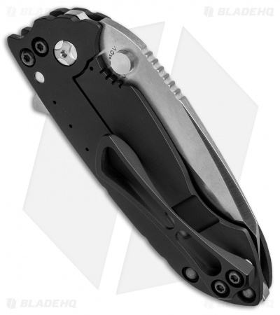 DireWare Custom Solo Recurve Frame Lock Flipper Black Ti (3.5" Satin)