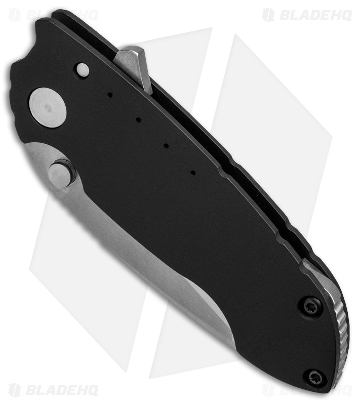 DireWare Custom Solo Recurve Frame Lock Flipper Black Ti (3.5" Satin)