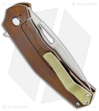 Doc Shiffer Bulletproof V2 Frame Lock Knife Bronze Ti (3.5" Stonewash)