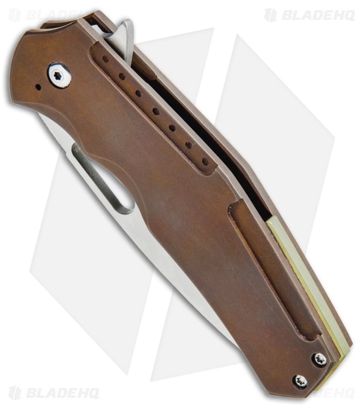 Doc Shiffer Bulletproof V2 Frame Lock Knife Bronze Ti (3.5" Stonewash)