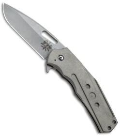 Doc Shiffer Bulletproof V2 Frame Lock Knife Titanium (3.5" Stonewash)