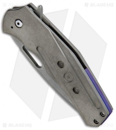 Doc Shiffer Bulletproof V2 Frame Lock Knife Titanium (3.5" Stonewash)