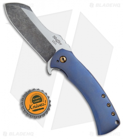 Doc Shiffer Custom Panda Knife Blue/Bronze Ti (3.125" Acid SW)