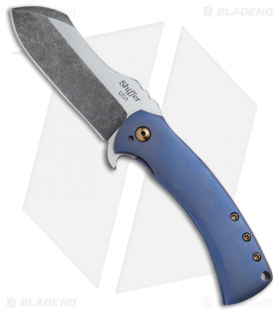 Doc Shiffer Custom Panda Knife Blue/Bronze Ti (3.125" Acid SW)