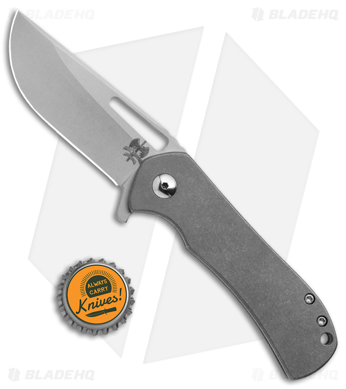 Doc Shiffer Recon Lightweight Frame Lock Knife Blasted/Tumbled Ti(3" SW Nitro V)