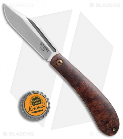 Doc Shiffer Custom Backpocket Slipjoint Knife Brazilian Burl (3.125" Satin)