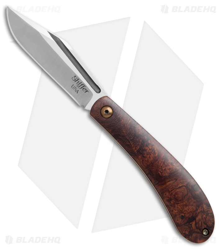 Doc Shiffer Custom Backpocket Slipjoint Knife Brazilian Burl (3.125" Satin)