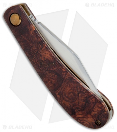 Doc Shiffer Custom Backpocket Slipjoint Knife Brazilian Burl (3.125" Satin)