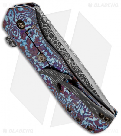 Doc Shiffer Custom Recon Flipper Knife Timascus (3.5" Damascus)