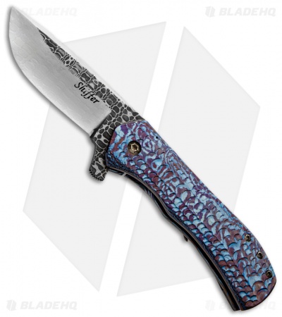 Doc Shiffer Custom Recon Flipper Knife Timascus (3.5" Damascus)