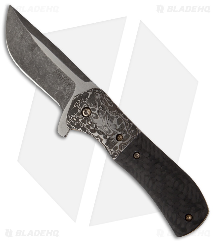 Doc Shiffer Dress Recon Knife Titanium Flipper (3" Acid Washed Plain)