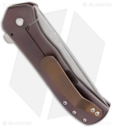 Doc Shiffer Field Grade Recon Knife RB Brown Ti/Stand-offs (3.5" Stonewash)