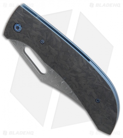 Doyle Knives Custom Corsair Liner Lock Knife Carbon Fiber (3.875" Damascus)