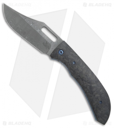 Doyle Knives Custom Corsair Liner Lock Knife Carbon Fiber (3.875" Damascus)
