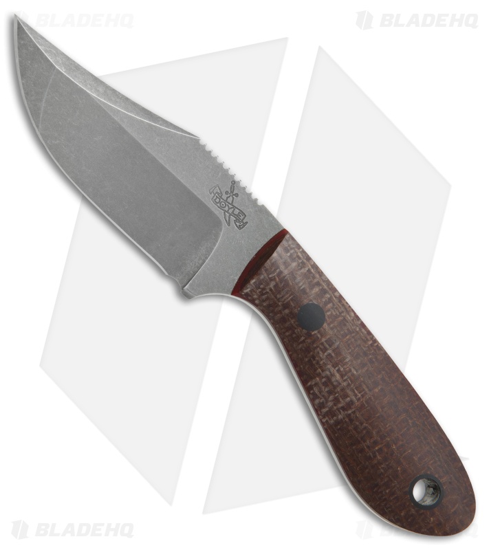 Doyle Knives Mini Bowie Fixed Blade Knife Burlap Micarta (3" Acid SW)