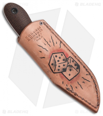 Doyle Knives Mini Bowie Fixed Blade Knife Burlap Micarta (3" Acid SW)