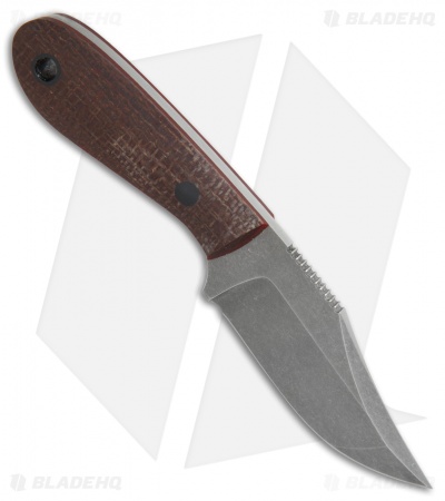 Doyle Knives Mini Bowie Fixed Blade Knife Burlap Micarta (3" Acid SW)
