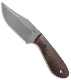 Doyle Knives Mini Bowie Fixed Blade Knife Burlap Micarta (3" Acid SW)