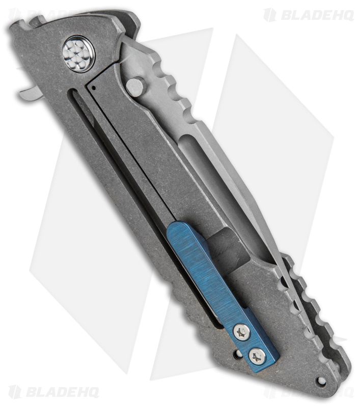 DSK Tactical Kickstand Frame Lock Knife Window Gray Ti (4.5" Tanto) 