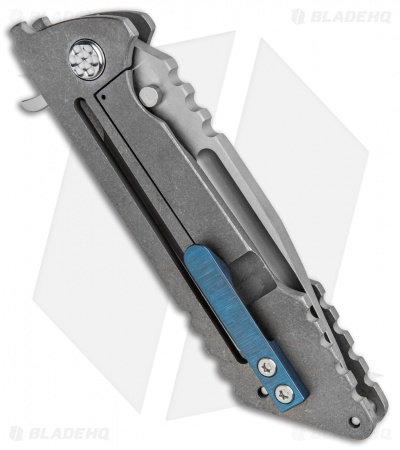 DSK Tactical Kickstand Frame Lock Knife Window Gray Ti (4.5" Tanto) 