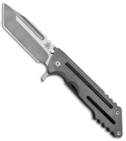 DSK Tactical Kickstand Frame Lock Knife Window Gray Ti (4.5" Tanto) 