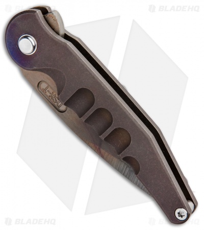 DSK Tactical Prick Frame Lock Knife Milled Flamed Ti (3.25" Tanto) 