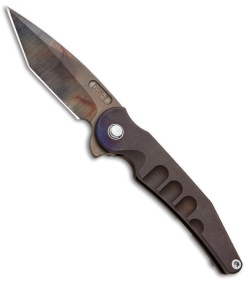 DSK Tactical Prick Frame Lock Knife Milled Flamed Ti (3.25" Tanto) 