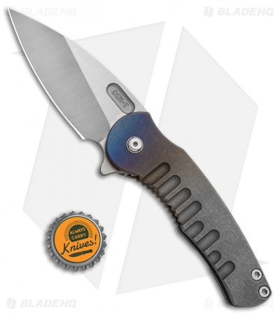 DSK Tactical Stealth Titanium Frame Lock Knife Flamed (3.5" Satin)   